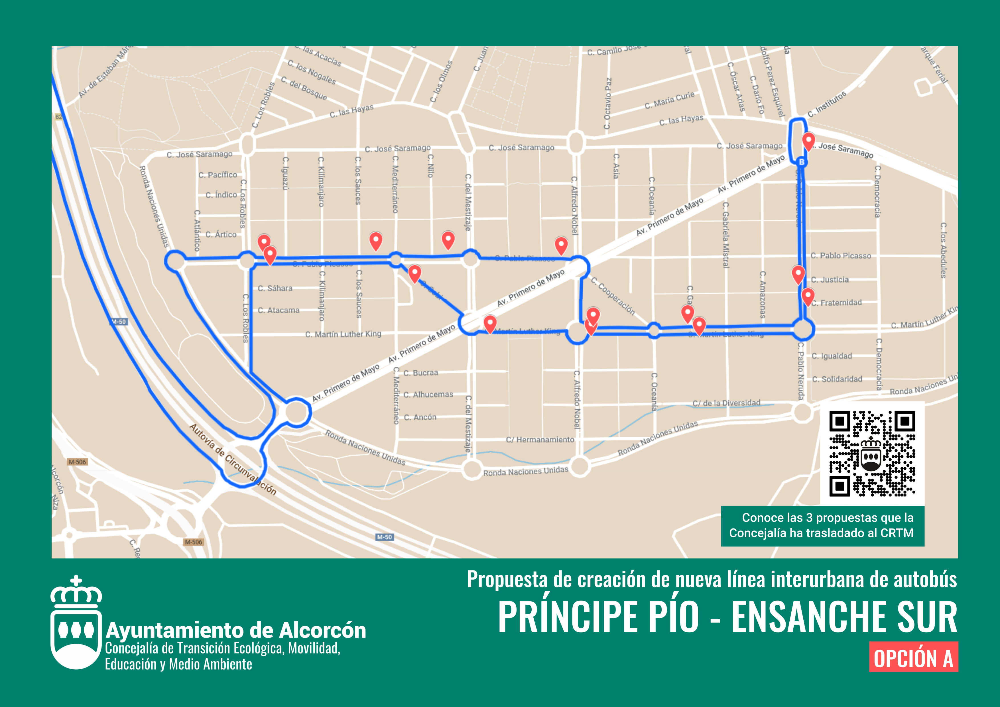 Propuesta A de línea del Ensanche Sur