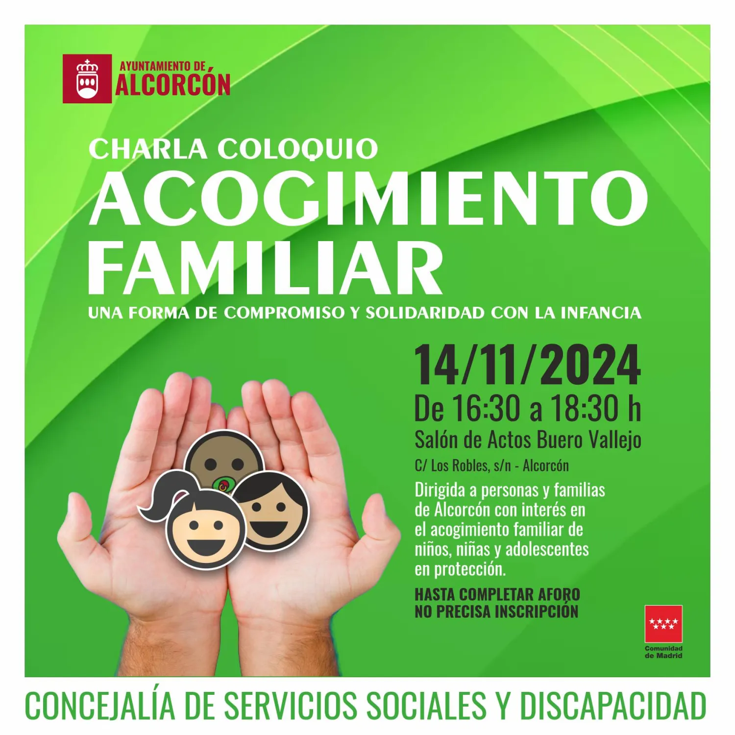 imagen del cartel charla coloquio acogimiento familiar