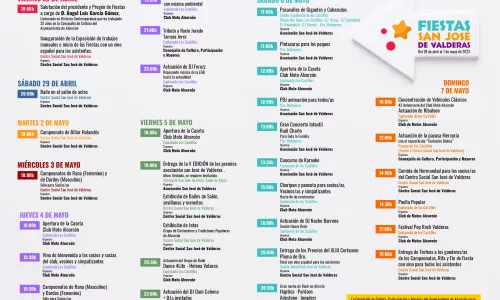 FIESTAS DE SAN JOSÉ DE VALDERAS DEL 28 DE ABIRL AL 7 DE MAYO