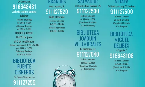 HORARIOS DE VERANO DE LAS BIBLIOTECAS MUNICIPALES